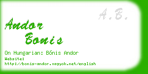 andor bonis business card